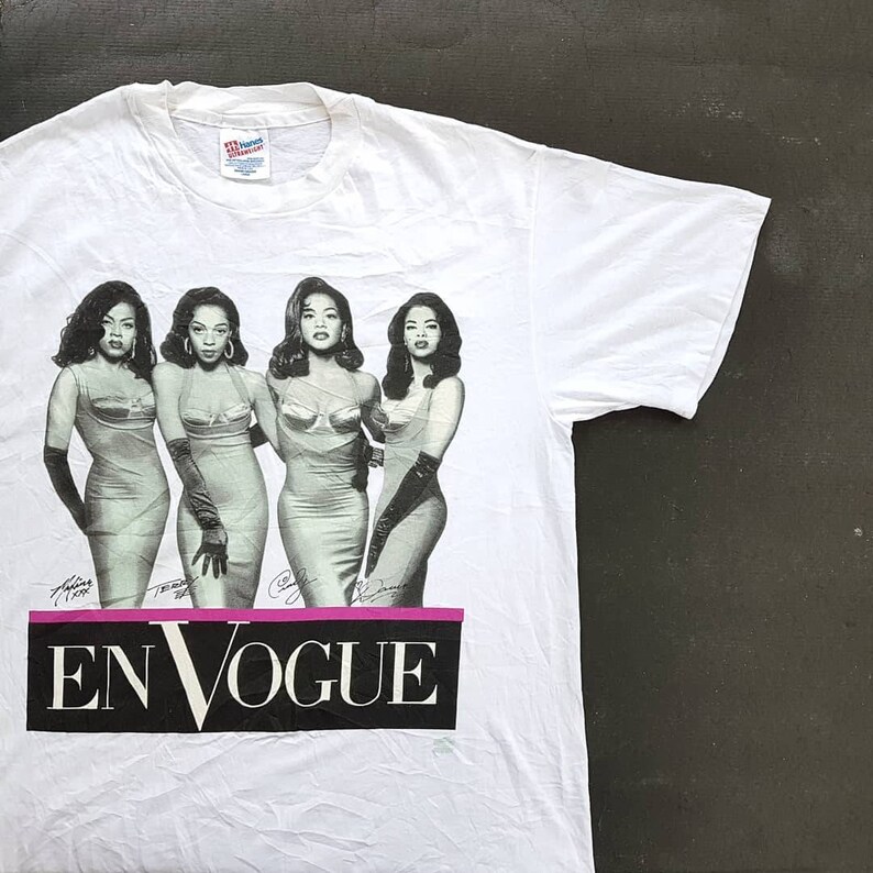 Vintage Vintage 1990/'s En Vogue Funky Divas World Tour T-Shirt New Reprint
