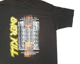Vintage 1993 Overkill I Hear Black US Tour '93 T Shirt Size XL (W
