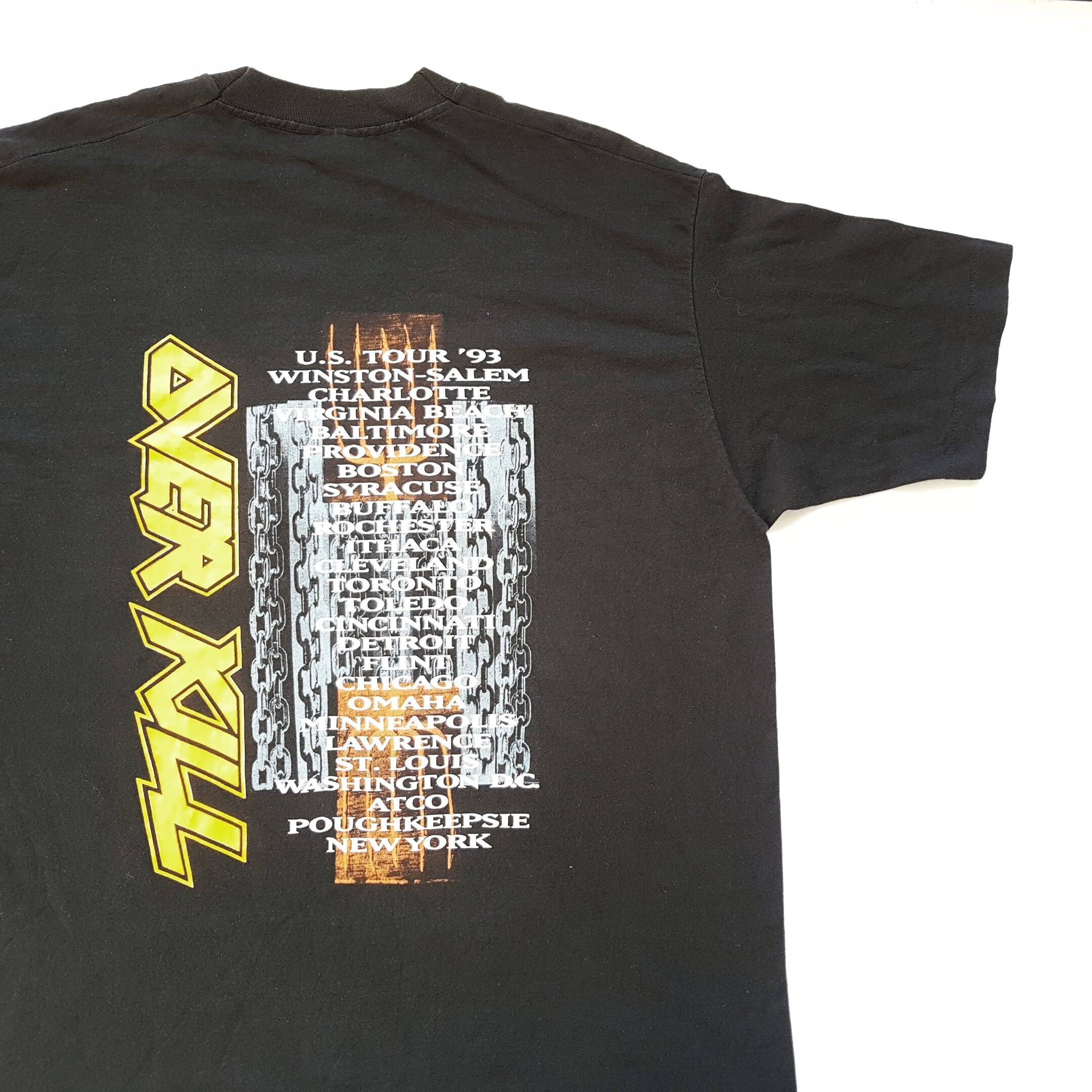 Vintage 1993 Overkill I Hear Black US Tour '93 T Shirt Size XL (W