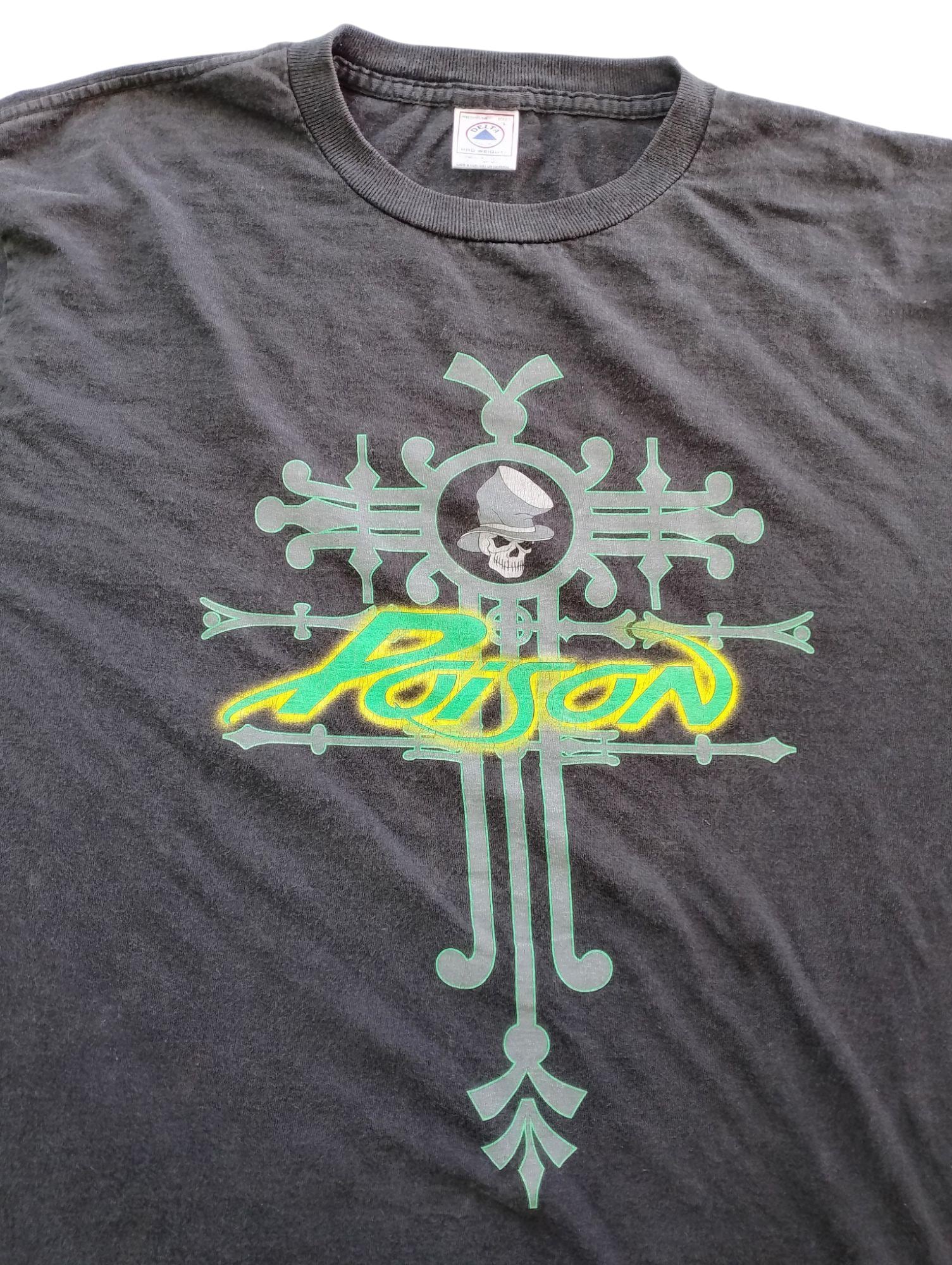 Vintage 90's Poison Long Sleeve Band T Shirt Size L (W 22.5 X L