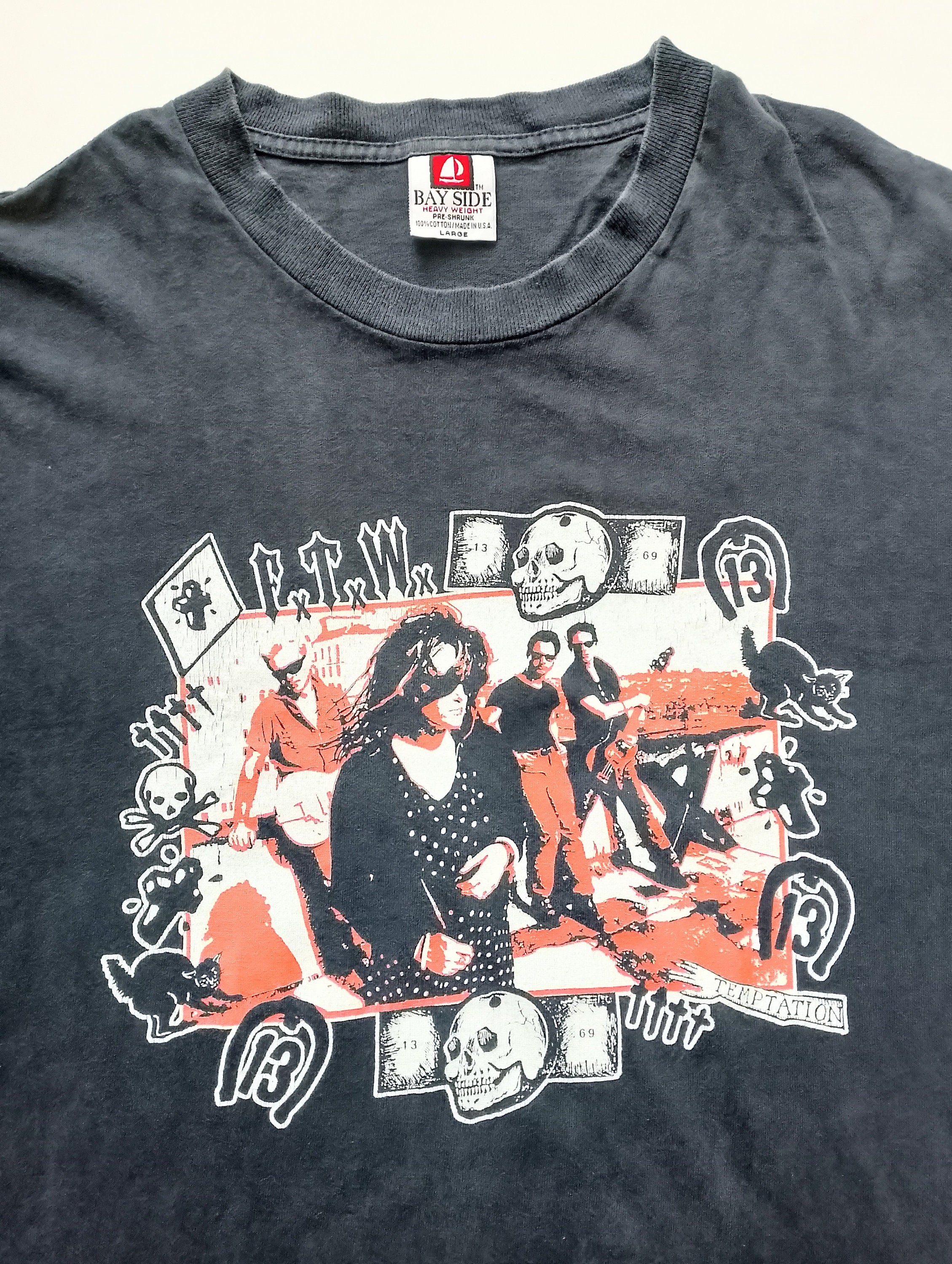 X Band LongT-shirt 大判 コットン 90s 日本製 黒M相当