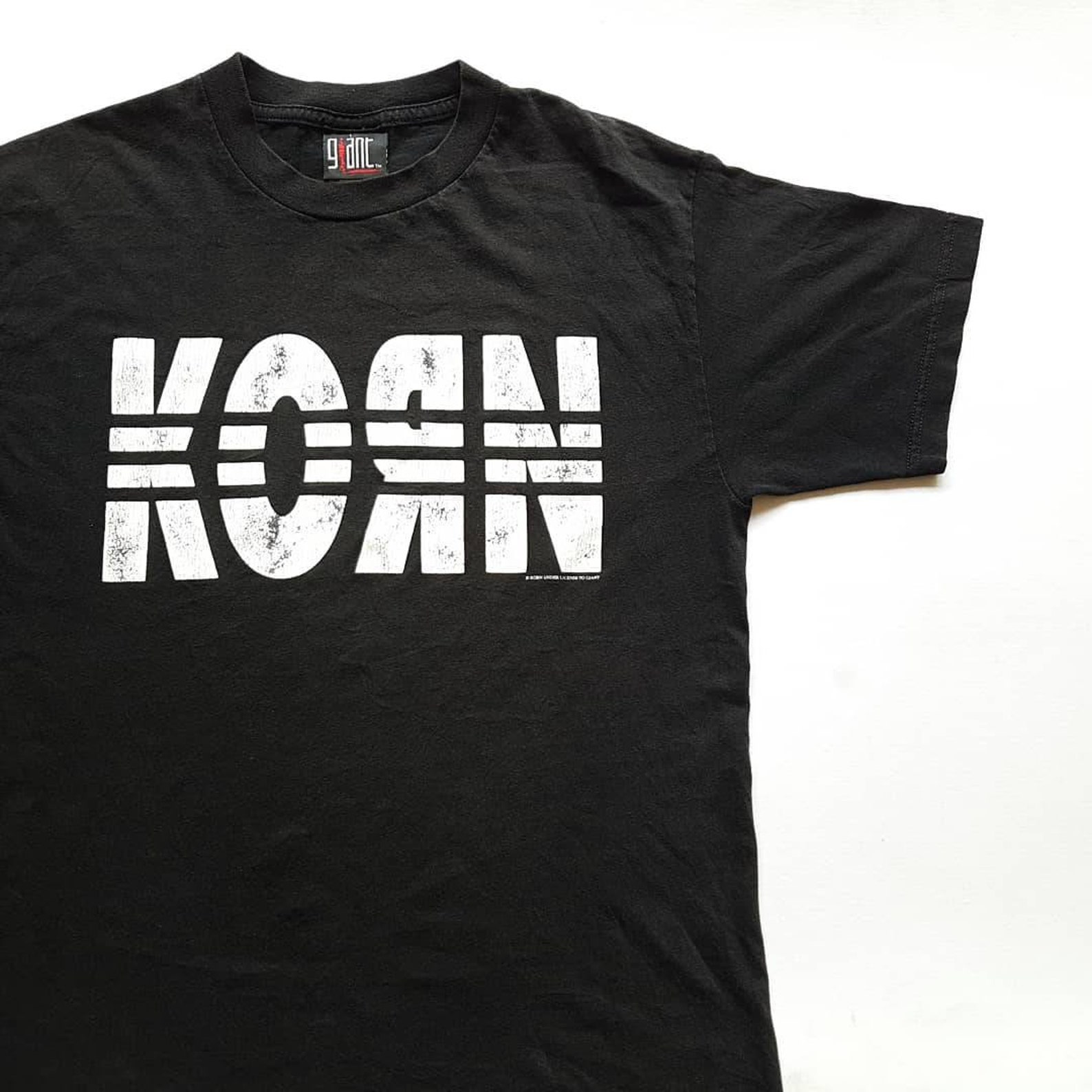 Vintage 90's Korn Adidas Three Stripes T Shirt size M W Etsy