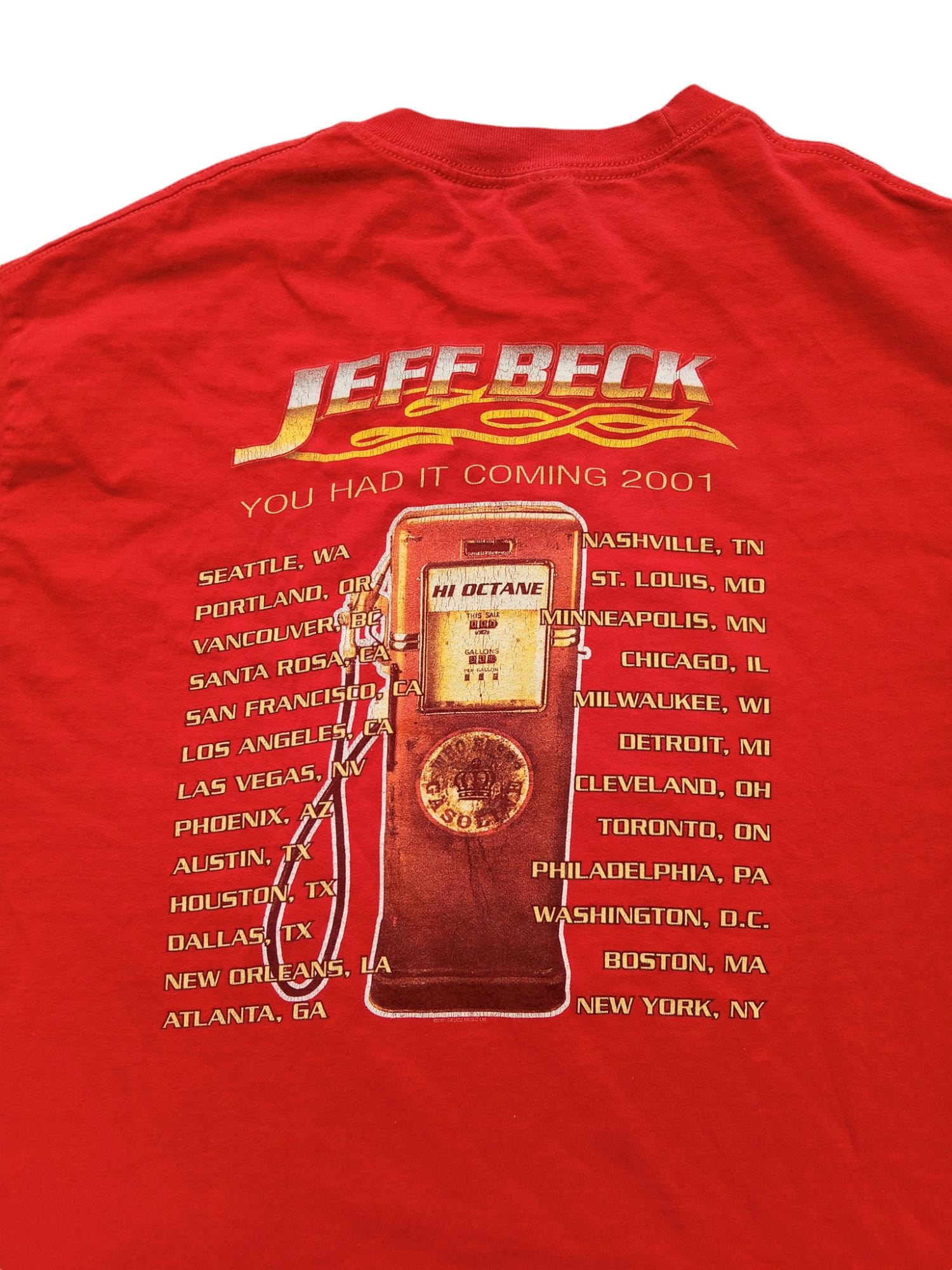 JEFF BECK YOU HAD IT COMING 2001 ツアーTシャツ JEFF BECK YOU HAD IT COMING 2001 ツアーTシャツ