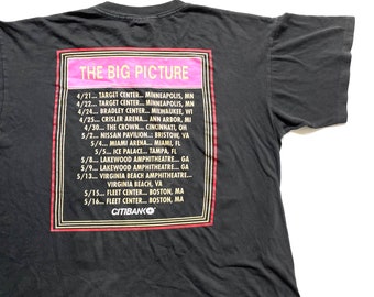 Vintage 1997 Elton John the Big Picture Tour T Shirt Size L (W 23