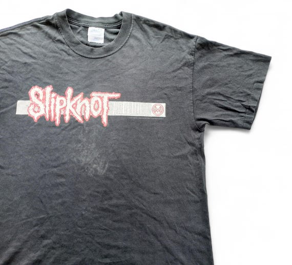 slipknot バンドT オレンジ XL 2001年 バーコード Vintage Slipknot Maggot Orange Barcode Band Tee | Depop