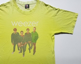 Vintage 2001 Weezer Green Album T Shirt Size L (W 21 X L 31