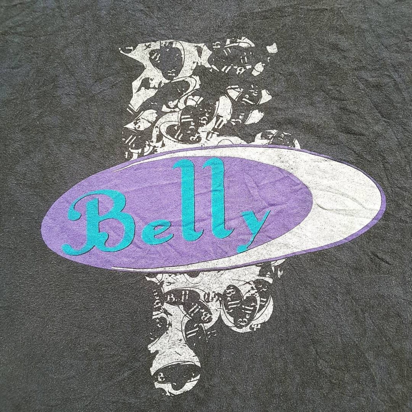 Vintage 90's Belly Band Logo T Shirt W 24.5 x L 26 Etsy