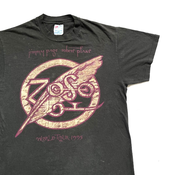 Vintage 1995 Jimmy Page Robert Plant Zoso World Tour T Shirt ...