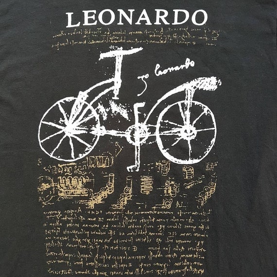 Vintage 90's Leonardo Da Vinci Bicycle T Shirt (W… - image 2