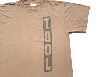 Vintage 90's Tool Spiral Words T Shirt size L (W 22 x L 29.5) | Rage Against The Machine Smashing Pumpkins System Of A Down