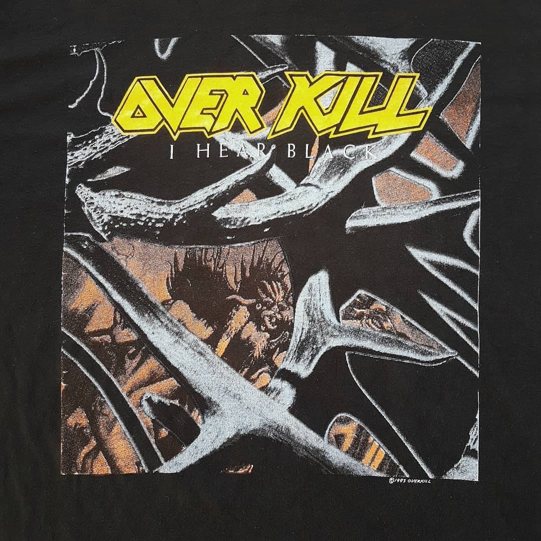 Vintage 1993 Overkill I Hear Black US Tour '93 T Shirt Size XL (W