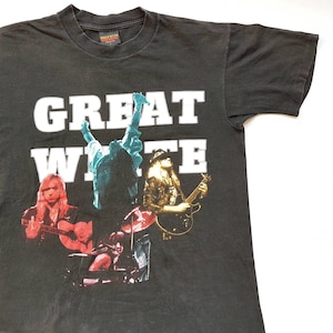 Vintage 1993 Great White Psycho Cities Tour T Shirt size L (W 21 x L 28.5)