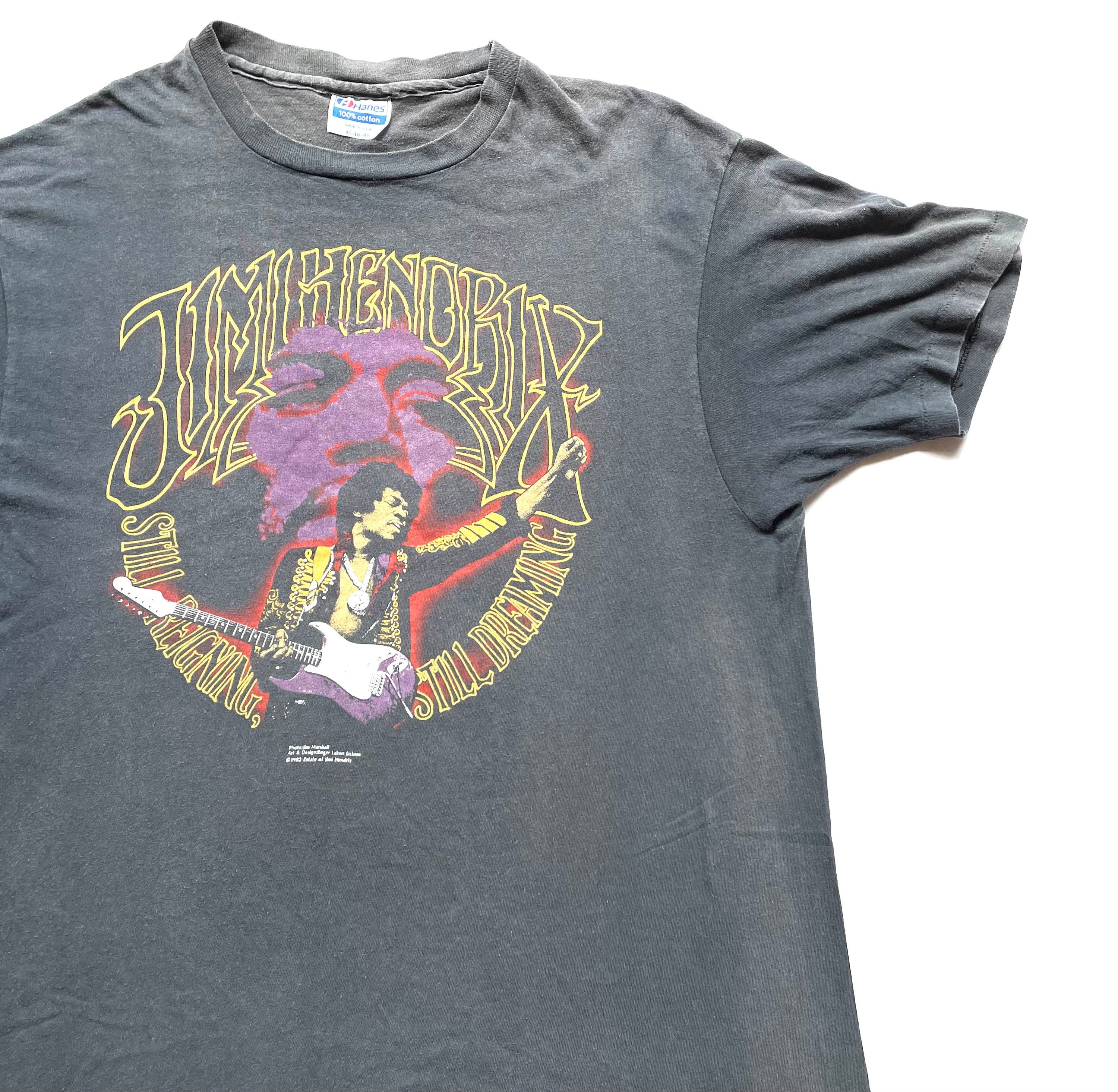 Vintage 1982 Jimi Hendrix T Shirt Size XL (W 21.5 X L 29.5) | Red 