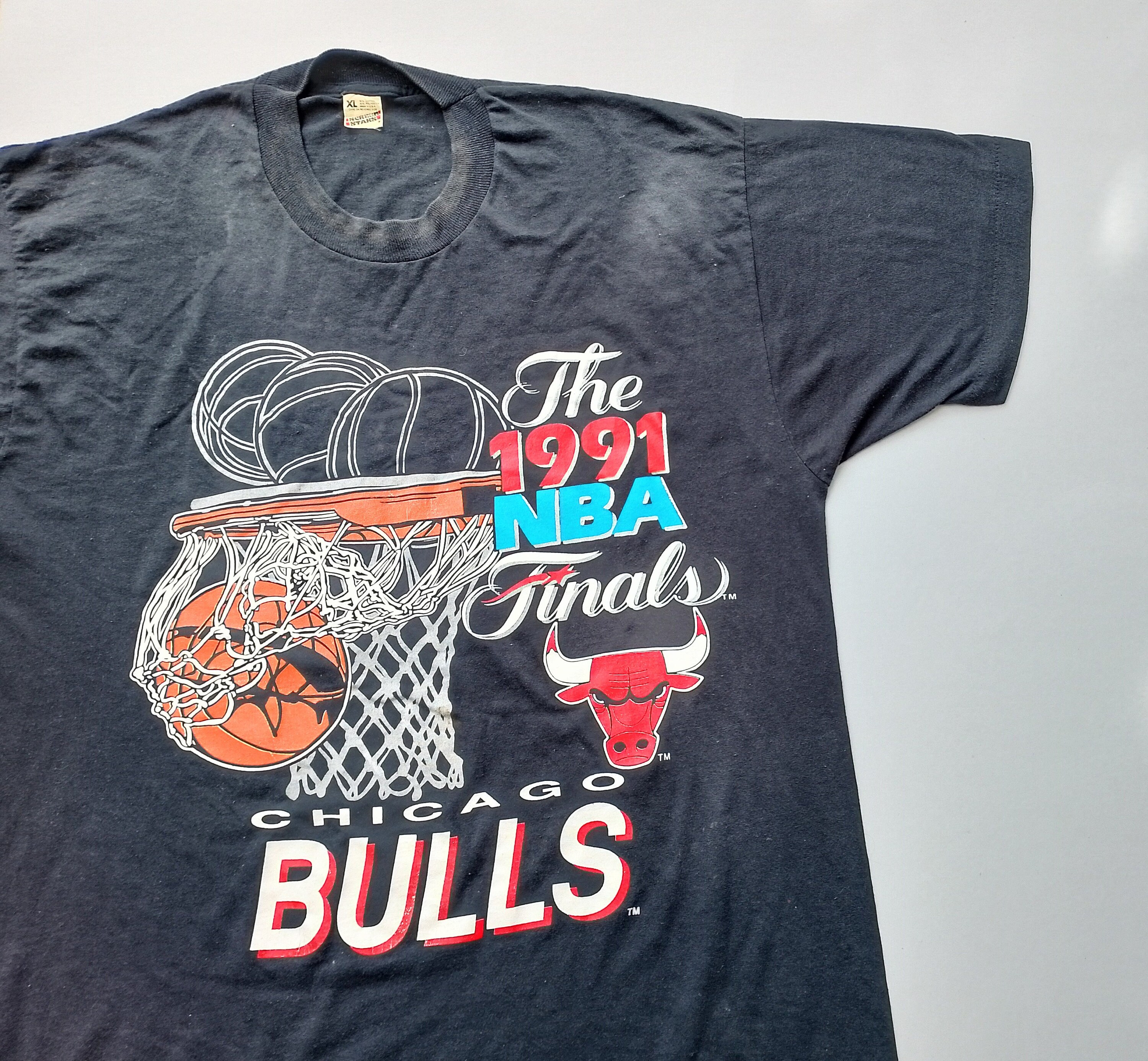 90s NBA Bulls 1991 Finals USA製 Tシャツ Vintage 90's NBA Chicago Bulls the 1991 NBA Finals T Shirt Size XL