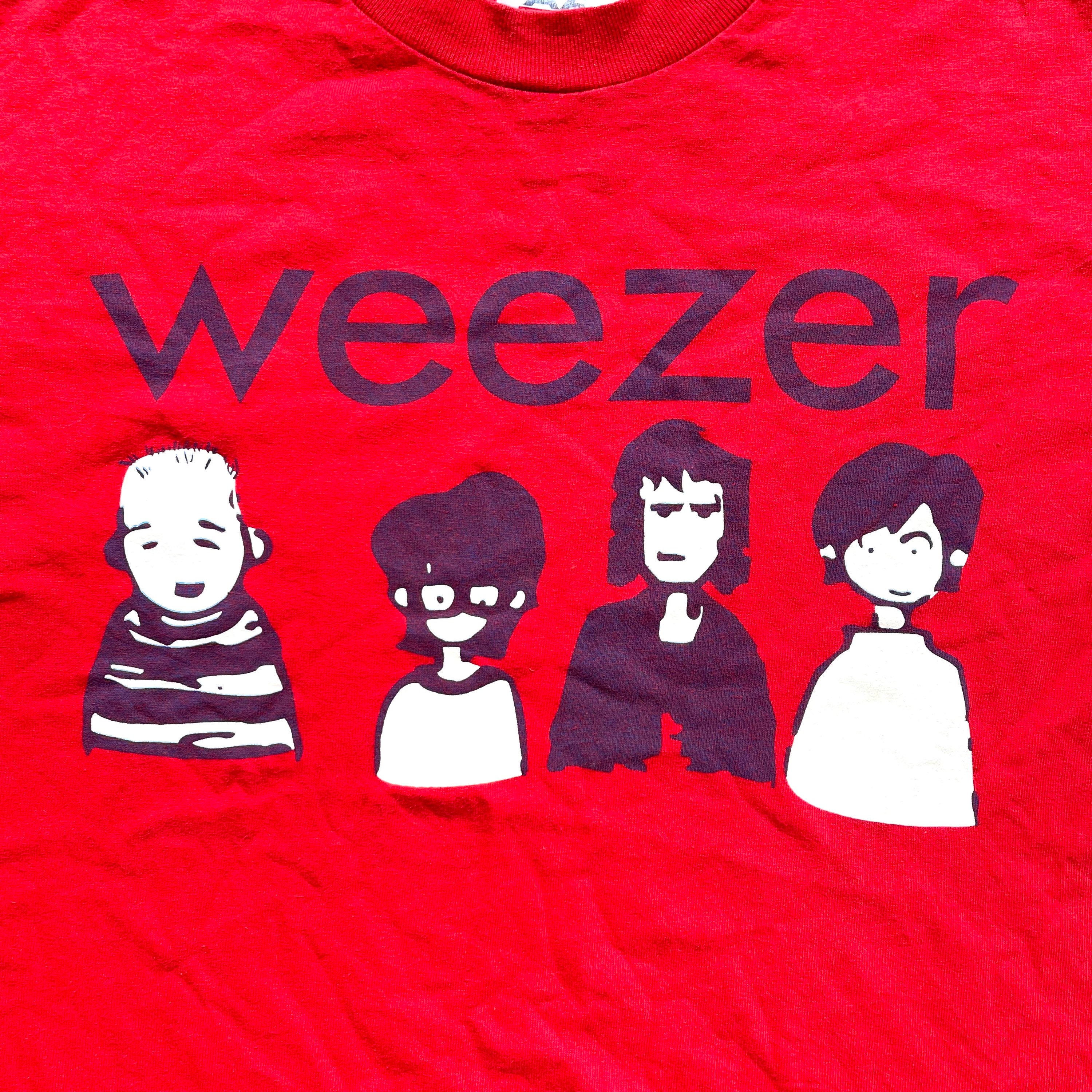 Vintage 2000's Weezer Group Caricature T Shirt Size S (W 18