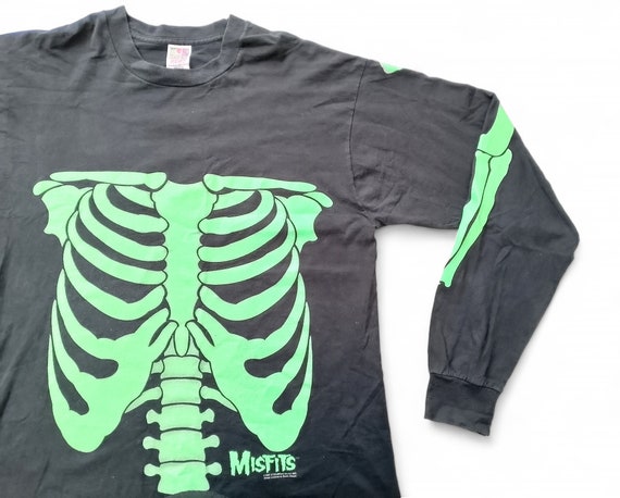 Vintage 1997 Misfits Glow in the Dark Rib Cage T Shirt Size
