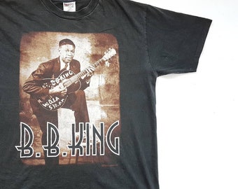 Vintage 1996 B.B. King King Of The Blues World Tour T Shirt size L (W 22 x L 29)