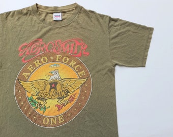 Vintage 1999 Aerosmith Aero Force One Nothing Can Stop This Rock World Tour 1999 T Shirt size M (W 20 x L 26)