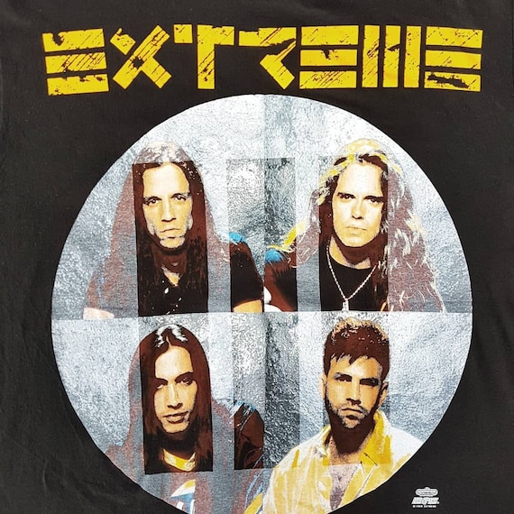 当時物1992☆EXTREME☆Ⅲ SIEDS TO EVERY 襟袖リブカット Vintage 1992 Extreme III Sides to Every Story T Shirt Size L