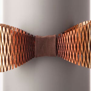 Wooden Bow Tie for Him, Brown Gradient Colour Bow Tie, Adjustable Bow Tie for Groom, Wood accessories for Men, Wedding Bow Tie