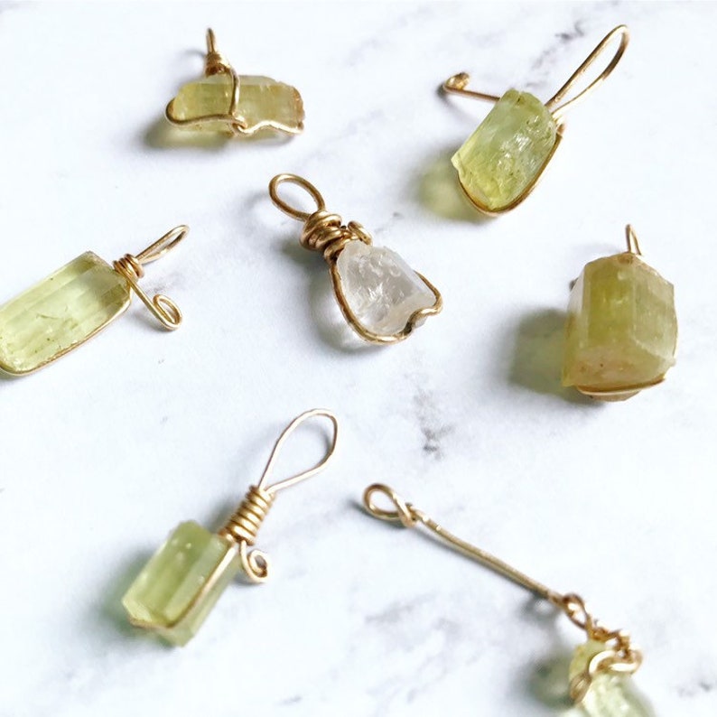 Golden Apatite in Gold Golden Apatite Pendant Raw Yellow Apatite 14 K Gold Golden Apatite Necklace Gold Gemstone Jewlery -