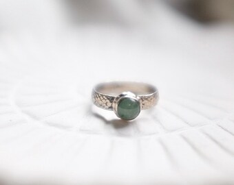 Green Aventurine Ring in Sterling Silver