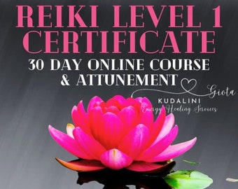 Reiki Level 1, Online Reiki Course,Reiki Certificate, Reiki Certification, Usui Reiki 1, Reiki Symbols, Reiki & Chakras, Valentines Day gift