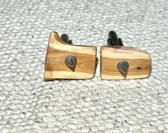 Cufflinks- Yew wood