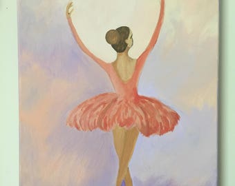 Ballerina, Acryl-Malerei, 12 &quot;x 16&quot; auf Leinwand