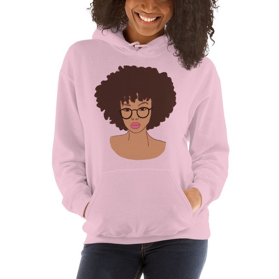 PUSHING BLACK Afro Christmas Unisex Pullover Hoodie