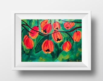 Ackee Art Prints, Jamaican Kitchen Artwork, Exotic Fruits, Caribbean Art