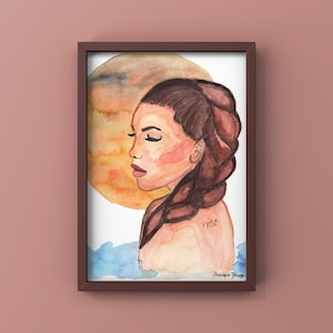 Scorpio Zodiac Sign Gift, Ruling Planet Mars Watercolor Painting 9 x 12 inches, Zodiac Sign Gifts, October November Birthday Gifts