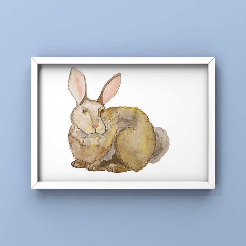 Custom Pet Portrait, Personalized Watercolor Pet Painting, Pet Rabbit Custom Art, Gifts for pet lovers, Personalized gift, Unique Pet Gift image 1