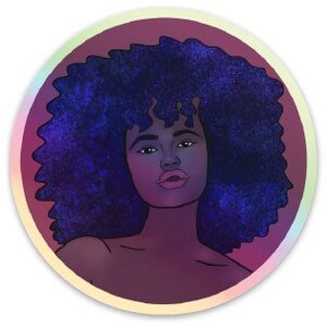 Celestial Holographic Afro Girl Stickers for Scrapbooks, Laptops, Bullet Journals, and Planners image 4