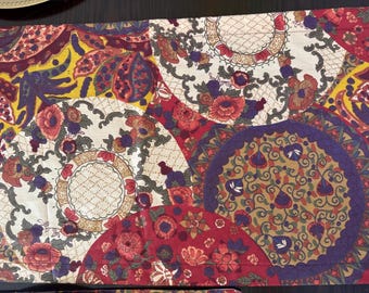 Handgemaakte placemats, wasbare placemats met rode bloemen