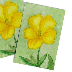 Cartes de voeux vierges fleur jaune, cartes toutes occasions