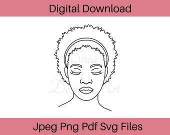 Afro Woman Little Twa Printables, Black Woman Digital Print 11x14 inches download png, jpeg, pdf, svg file,  african american print files