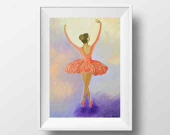 Ballerina Wall Art Prints, Dance Recital Gift, Modern Home Decor Wall Art, Girly Bedroom Wall Art