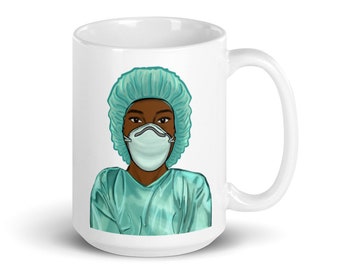 Black Nurse Mug, Black Doctor Gifts, African American Healthcare Workers, Coworker gift, Nursing Graduate Gift, Black Owned Shop