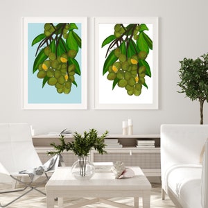 Guinep Art Prints, Jamaican Kitchen Artwork, Exotic Fruits, Spanish Lime, Chenet, Mamoncillo, Limincillo, Caribbean Art