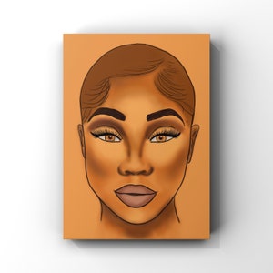 Black Woman Canvas Prints, African American Girl Art, Afro Art, Black Culture Artwork, Natural Hair Art