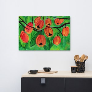 Ackee Canvas Print, Jamaican Kitchen Artwork, Exotic Fruits, Caribbean Wall Art
