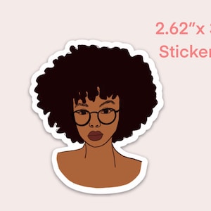 Black Woman Afro Stickers for Scrapbooks, Laptops, Bullet Journals, and Planners
