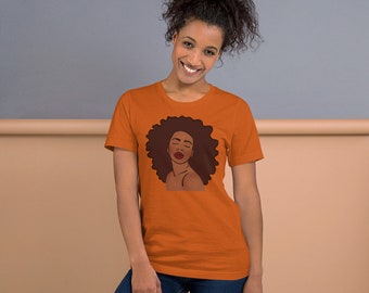 Black Woman-T-shirt: minimalistische illustratie, Afro Pride-T-shirt