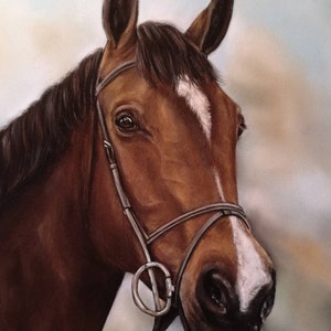 Peinture de cheval Peinture personnalisée Verticale Verticale d’art Custom Horse portrait d’animal de compagnie du cadeau équestre photo Custom Pet peinture originale