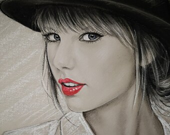 Sketch from photo Custom portrait from photo Personalized portrait of Taylor Swift Custom portrait illustration  Custom drawing Charcoal