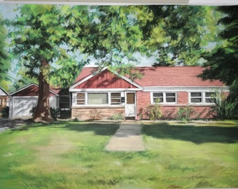 Custom Home Portrait, House Painting from Photo, Housewarming Gift