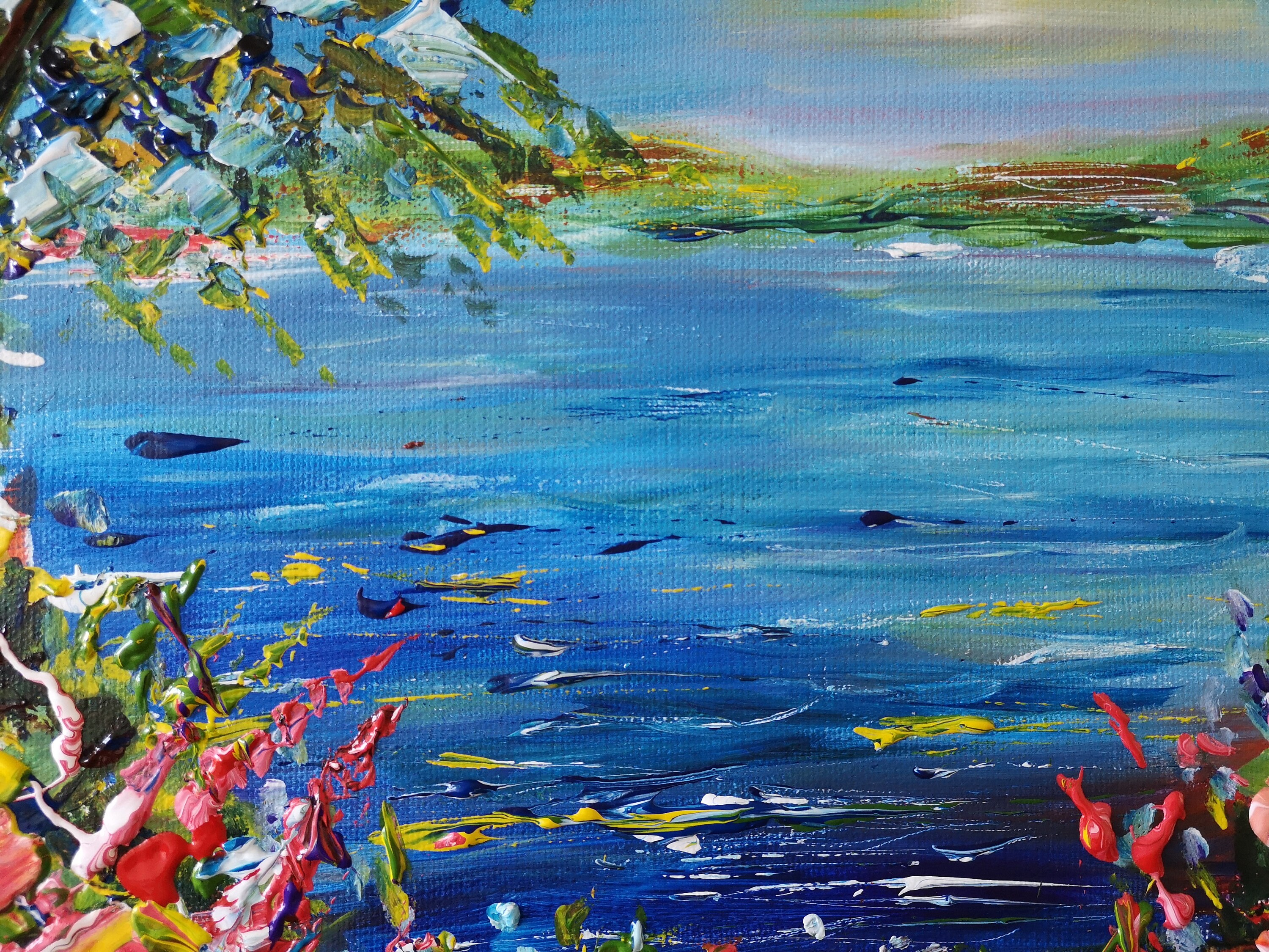 Abstract painting on canvas Original art Seascape painting | Etsy