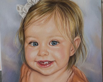 Custom Portrait from Photo - Personalized Portrait Painting Kids Portrait Baby portrait Art Commission Painting Original art Hand painted
