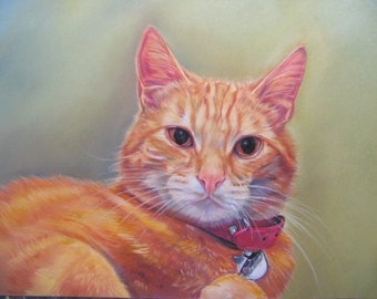 Cat Portrait Cat Painting Pet portrait Pet memorial Cat lover gift Custom pet painting